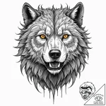 Tattoo sketch, feral ai beast, a creature tha… – tattoo sketch (№1752450146_0, 13.07.2025 23:42) — tattoovalue.net