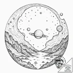 Tattoo sketch, portal-pocked planet, a styliz… – tattoo sketch (№1752450734_0, 13.07.2025 23:52) — tattoovalue.net