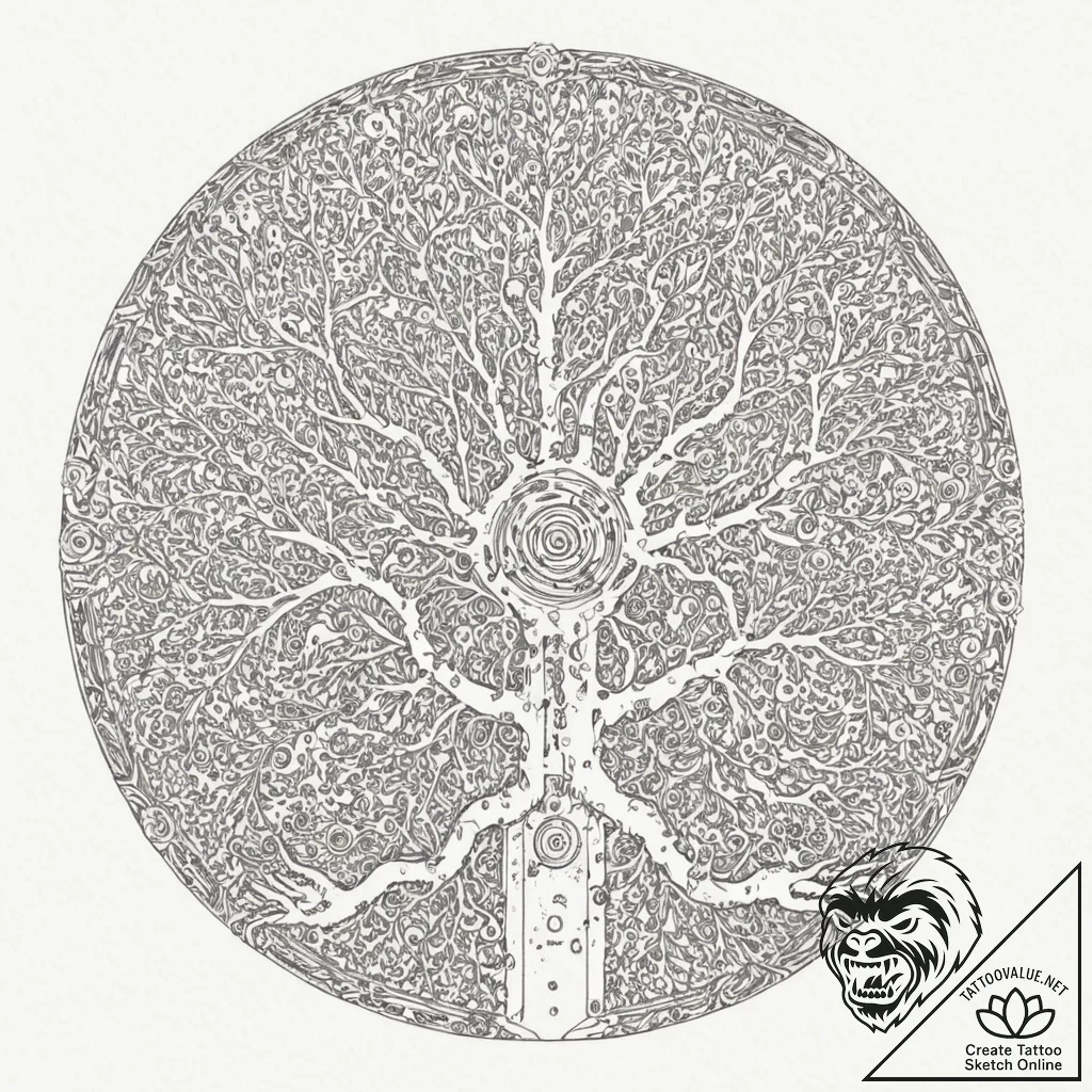 Tattoo sketch, sanctuary in the circuitry, a... - tattoo sketch (№1752450987_0, 13.07.2025 23:56) — tattoovalue.net
