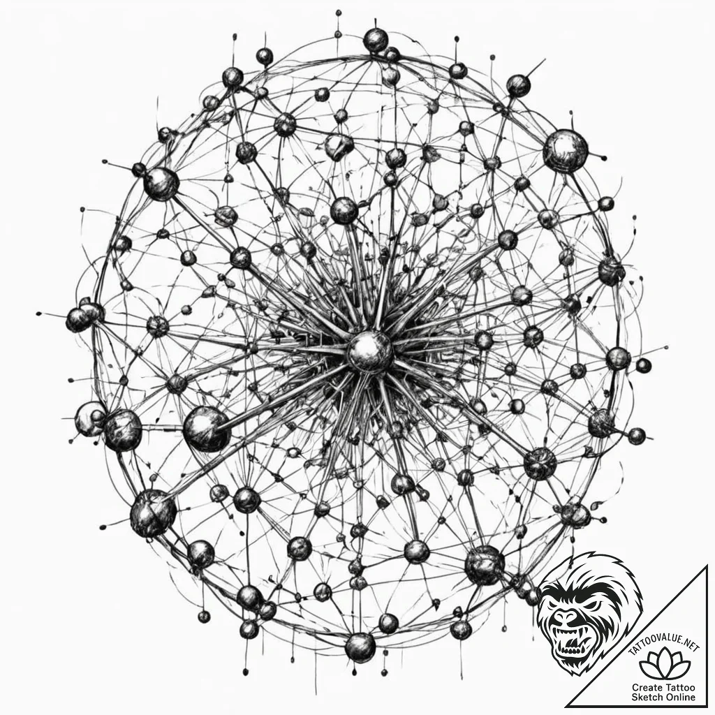 Tattoo sketch, interconnected microcosm, a cr... - tattoo sketch (№1752451408_0, 14.07.2025 00:03) — tattoovalue.net