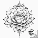 Tattoo sketch, unfolding cosmic flower, a bea… – tattoo sketch (№1752451743_0, 14.07.2025 00:09) — tattoovalue.net