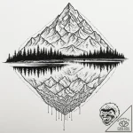 Tattoo sketch, mirrored mountain of mind, a c… – tattoo sketch (№1752451994_0, 14.07.2025 00:13) — tattoovalue.net