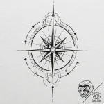 Tattoo sketch, jet stream compass, a stylized… – tattoo sketch (№1752452410_0, 14.07.2025 00:20) — tattoovalue.net