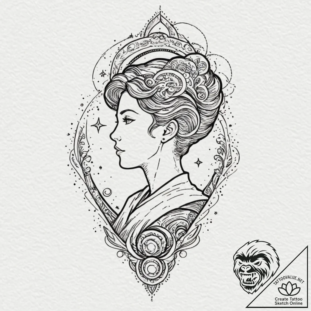 Tattoo sketch, expanding galaxy within, a sty... - tattoo sketch (№1752452495_0, 14.07.2025 00:21) — tattoovalue.net