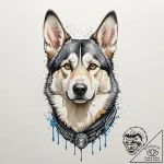 Tattoo sketch, cyborg canine: a loyal dog (e…. – tattoo sketch (№1752452579_0, 14.07.2025 00:22) — tattoovalue.net