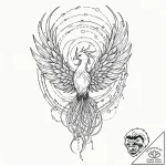 Tattoo sketch, phoenix feather, data patterne… – tattoo sketch (№1752452662_0, 14.07.2025 00:24) — tattoovalue.net