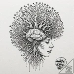 Tattoo sketch, brain with roots growing out o… – tattoo sketch (№1752452747_0, 14.07.2025 00:25) — tattoovalue.net