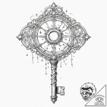 Tattoo sketch, key to the cosmos, an ornate,… – tattoo sketch (№1752452831_0, 14.07.2025 00:27) — tattoovalue.net