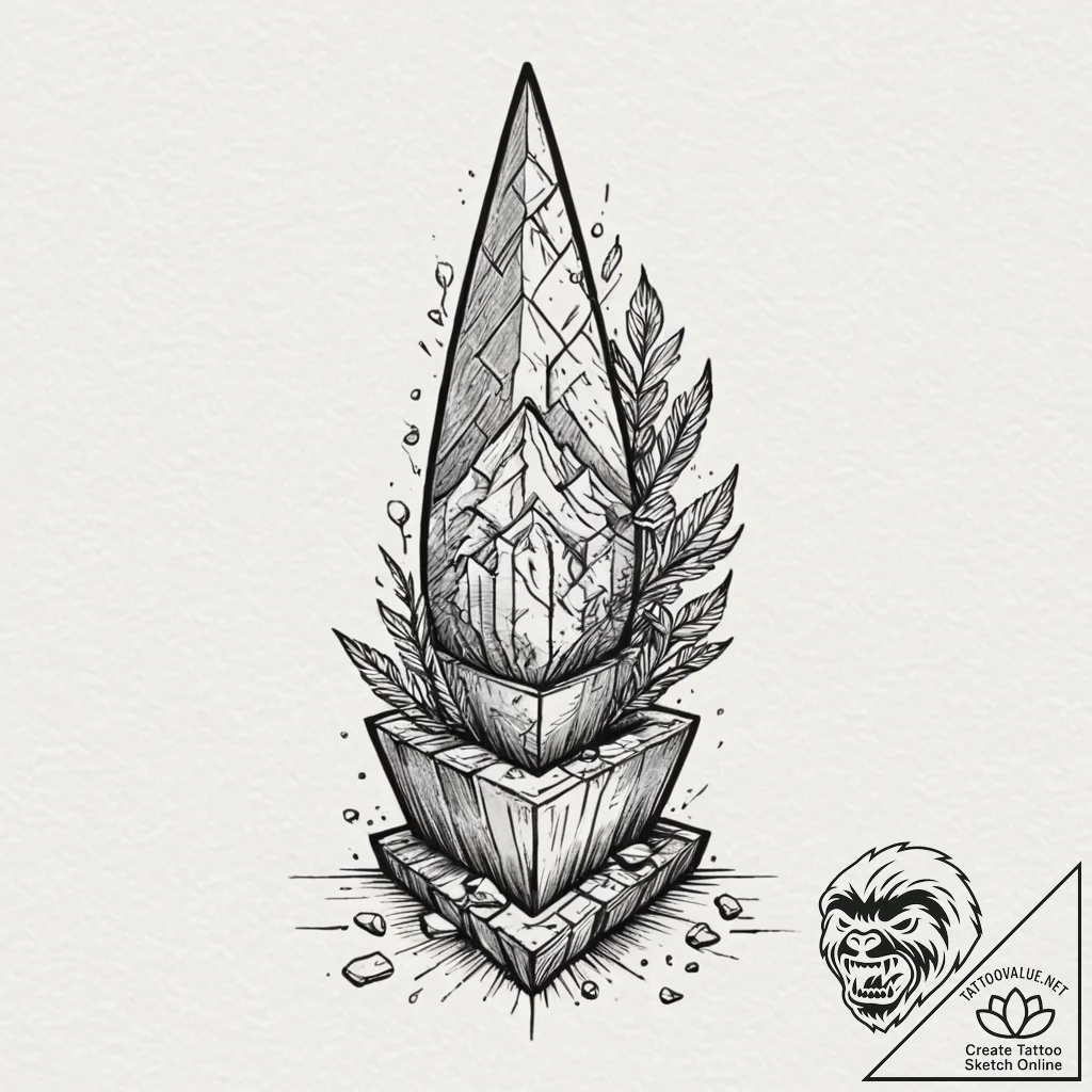 Tattoo sketch, xenochronistic artifact displa... - tattoo sketch (№1752453164_0, 14.07.2025 00:32) — tattoovalue.net