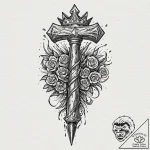 Tattoo sketch, iconoclast’s hammer, a powerfu… – tattoo sketch (№1752453332_0, 14.07.2025 00:35) — tattoovalue.net