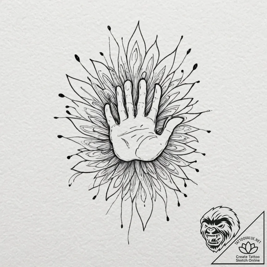 Tattoo sketch, empathic energy field, a styli... - tattoo sketch (№1752453416_0, 14.07.2025 00:36) — tattoovalue.net