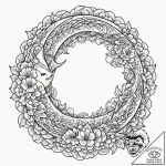 Tattoo sketch, kaleidoscope moon, a crescent… – tattoo sketch (№1752453666_0, 14.07.2025 00:41) — tattoovalue.net
