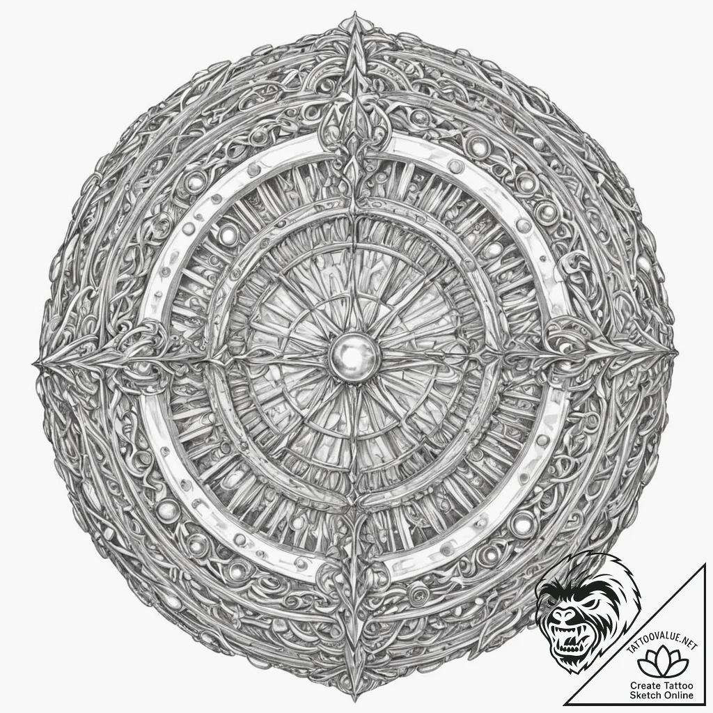 Tattoo sketch, sovereign's sphere of data, a... - tattoo sketch (№1752453750_0, 14.07.2025 00:42) — tattoovalue.net