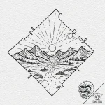 Tattoo sketch, hopeful horizon, digital sunri… – tattoo sketch (№1752454250_0, 14.07.2025 00:50) — tattoovalue.net
