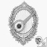Tattoo sketch, zither of soulful vibrations,… – tattoo sketch (№1752454673_0, 14.07.2025 00:57) — tattoovalue.net