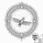 Tattoo sketch, quantum quasar quetzal, a magn… – tattoo sketch (№1752455175_0, 14.07.2025 01:06) — tattoovalue.net