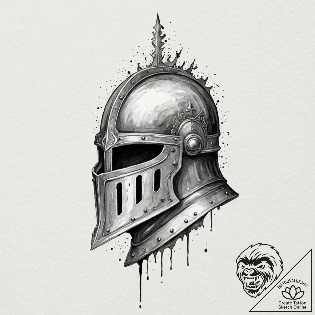 Tattoo sketch, ironclad ideals, a medieval kn... - tattoo sketch (№1752455343_0, 14.07.2025 01:09) — tattoovalue.net