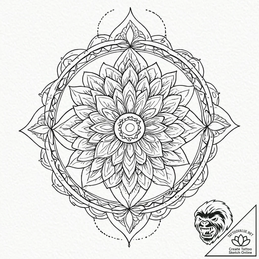 Tattoo sketch, viral bloom, healing code, a c... - tattoo sketch (№1752455512_0, 14.07.2025 01:11) — tattoovalue.net