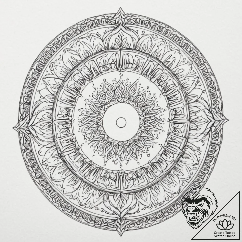 Tattoo sketch, kaleidoscope moon, a crescent... - tattoo sketch (№1752456188_0, 14.07.2025 01:23) — tattoovalue.net