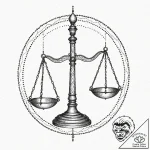 Tattoo sketch, weighted scales of justice (da… – tattoo sketch (№1752456524_0, 14.07.2025 01:28) — tattoovalue.net