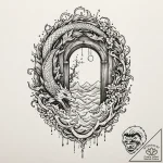 Tattoo sketch, doorway to the dreamscape, an… – tattoo sketch (№1752457024_0, 14.07.2025 01:37) — tattoovalue.net