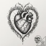 Tattoo sketch, holographic heartbeat, a shimm… – tattoo sketch (№1752457276_0, 14.07.2025 01:41) — tattoovalue.net