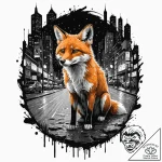 Tattoo sketch, urban fox, neon gaze, a sleek,… – tattoo sketch (№1752457360_0, 14.07.2025 01:42) — tattoovalue.net