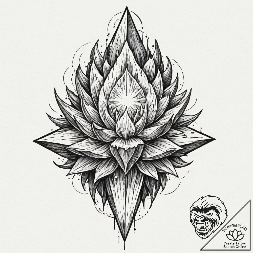 Tattoo sketch, power crystal, energy conduit,... - tattoo sketch (№1752457444_0, 14.07.2025 01:44) — tattoovalue.net