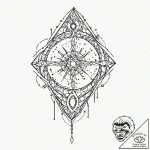 Tattoo sketch, ethereal encryption key, a flo… – tattoo sketch (№1752457866_0, 14.07.2025 01:51) — tattoovalue.net