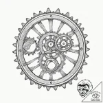 Tattoo sketch, synchronicity gears, two perfe… – tattoo sketch (№1752457949_0, 14.07.2025 01:52) — tattoovalue.net
