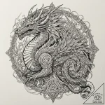 Tattoo sketch, xylography of cybernetic beast… – tattoo sketch (№1752458367_0, 14.07.2025 01:59) — tattoovalue.net