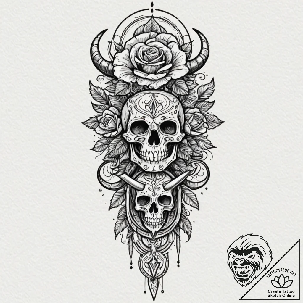 Tattoo sketch, holographic beast totem, a tri... - tattoo sketch (№1752459202_0, 14.07.2025 02:13) — tattoovalue.net