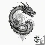 Tattoo sketch, lucid dragon dreamer, a powerf… – tattoo sketch (№1752459287_0, 14.07.2025 02:14) — tattoovalue.net