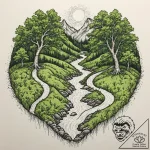 Tattoo sketch, verdant valley, veins of light… – tattoo sketch (№1752459708_0, 14.07.2025 02:21) — tattoovalue.net