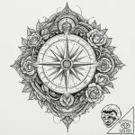 Tattoo sketch, lucid dream compass, an antiqu… – tattoo sketch (№1752459960_0, 14.07.2025 02:26) — tattoovalue.net