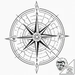 Tattoo sketch, celestial compass: a compass t… – tattoo sketch (№1752460126_0, 14.07.2025 02:28) — tattoovalue.net