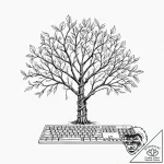 Tattoo sketch, keyboard tree, a small, delica… – tattoo sketch (№1752460541_0, 14.07.2025 02:35) — tattoovalue.net