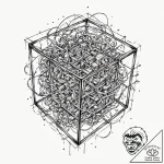 Tattoo sketch, tesseract of thought, a comple… – tattoo sketch (№1752461042_0, 14.07.2025 02:44) — tattoovalue.net