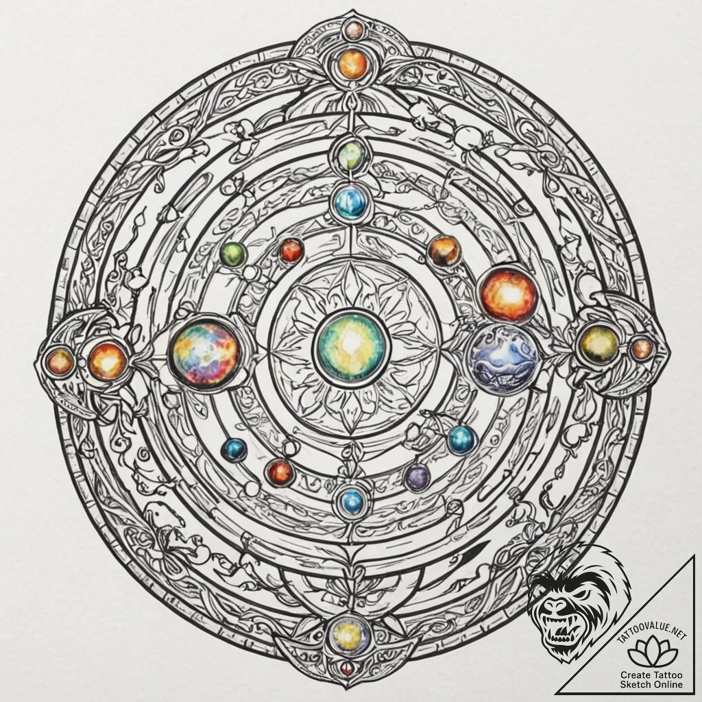 Tattoo sketch, universal translator orb, a cl... - tattoo sketch (№1752461548_0, 14.07.2025 02:52) — tattoovalue.net