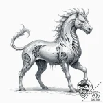 Tattoo sketch, quicksilver qilin, a majestic… – tattoo sketch (№1752461631_0, 14.07.2025 02:53) — tattoovalue.net