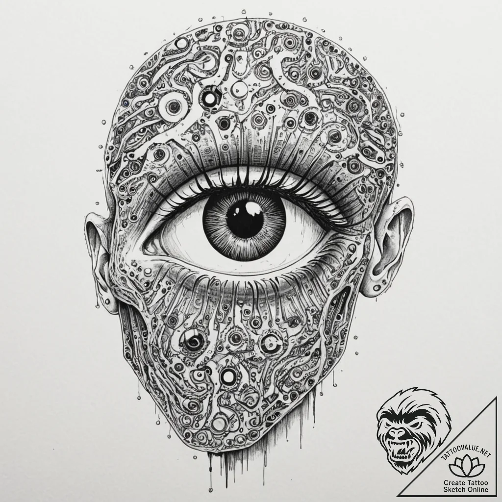 Tattoo sketch, x-ray gaze, truth revealed, a... - tattoo sketch (№1752462641_0, 14.07.2025 03:10) — tattoovalue.net