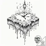 Tattoo sketch, melting clock, digital drippin… – tattoo sketch (№1752462809_0, 14.07.2025 03:13) — tattoovalue.net
