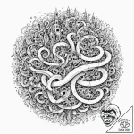 Tattoo sketch, volumetric fog, hidden realiti… – tattoo sketch (№1752462895_0, 14.07.2025 03:14) — tattoovalue.net