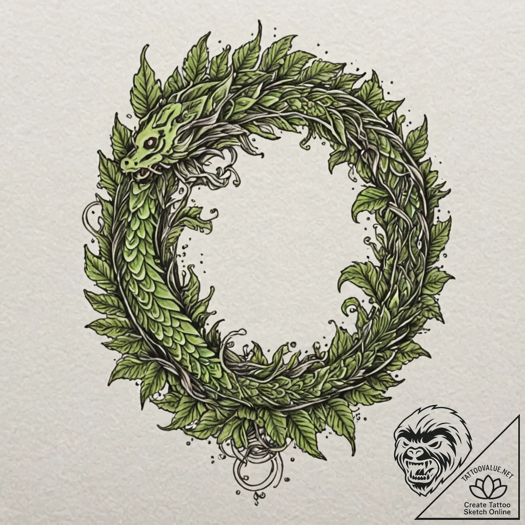 Tattoo sketch, verdant growth, circuit roots,... - tattoo sketch (№1752463323_0, 14.07.2025 03:22) — tattoovalue.net