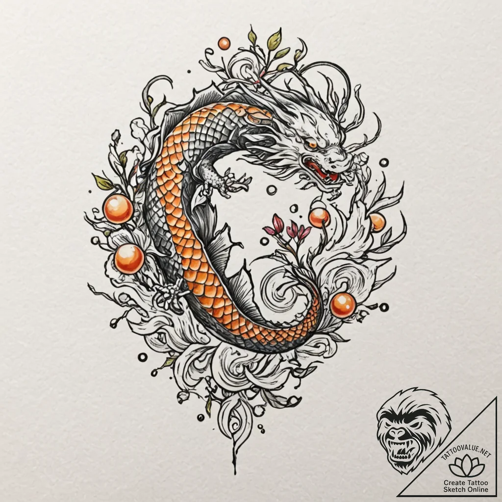 Tattoo sketch, yielding branches, data fruit,... - tattoo sketch (№1752463745_0, 14.07.2025 03:29) — tattoovalue.net