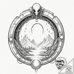 Tattoo sketch, xenodochial portal to the unkn… – tattoo sketch (№1752463830_0, 14.07.2025 03:30) — tattoovalue.net