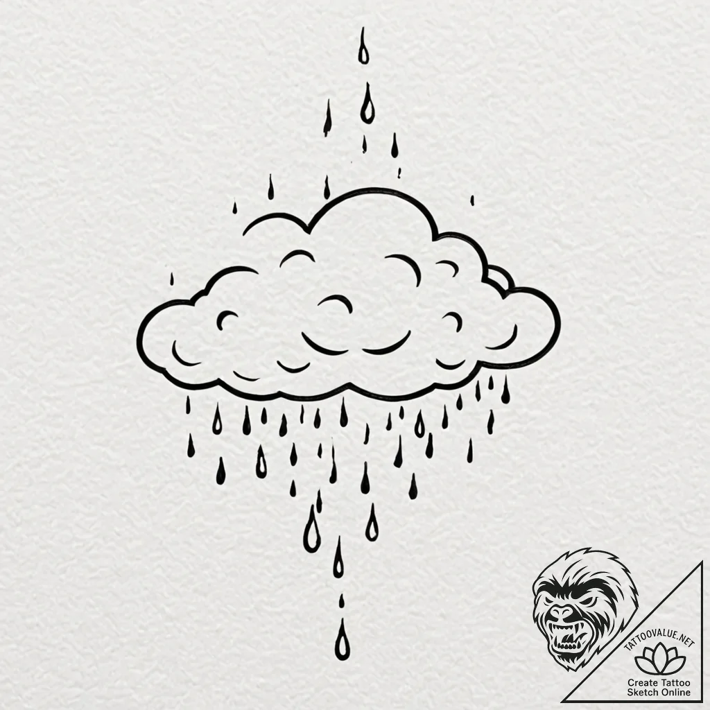 Tattoo sketch, quiet storm of ideas, a styliz... - tattoo sketch (№1752463915_0, 14.07.2025 03:31) — tattoovalue.net
