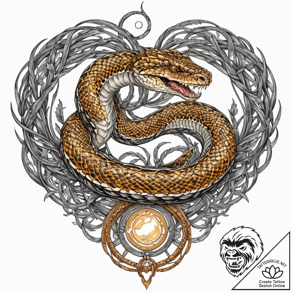 Tattoo sketch, venomous viper, digital scales... - tattoo sketch (№1752464759_0, 14.07.2025 03:45) — tattoovalue.net
