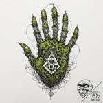 Tattoo sketch, runic regrowth on robot hand,… – tattoo sketch (№1752465271_0, 14.07.2025 03:54) — tattoovalue.net
