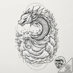 Tattoo sketch, abstract wave crashing into a… – tattoo sketch (№1752465357_0, 14.07.2025 03:55) — tattoovalue.net